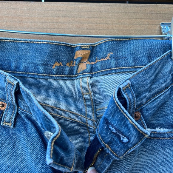 Vintage 7 for all Man Kind kick flares, medium wash, distressed. Size 25 - Picture 13 of 13